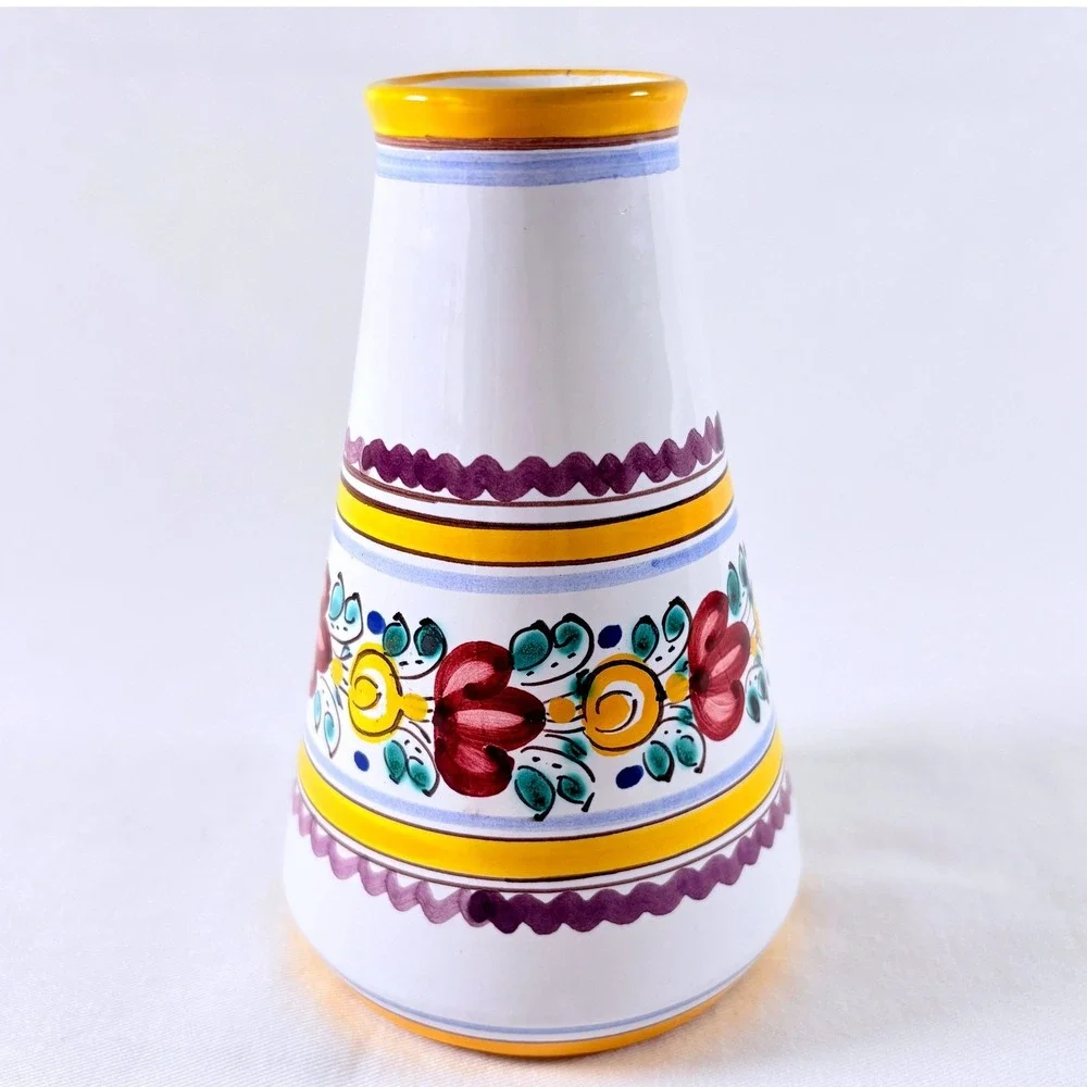 Vintage Modra Keramika Small Floral Hand Painted Bud Vase Slovakian‎ Folk 5